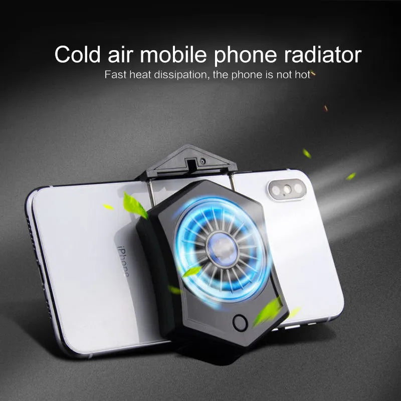 Black and white USB mobile phone radiator cooling fan for gaming consoles and smartphones