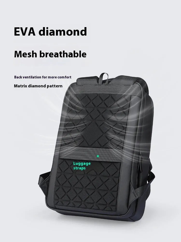 Graphite grey business backpack with USB charging port showing oxford cloth material and under 20 litre capacity