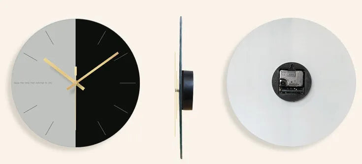 29.5cm diameter tempered glass minimalist wall clock with transparent face and silent movement