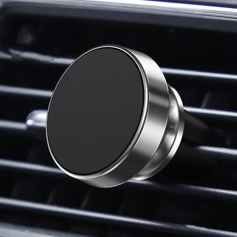 Magnetic car phone holder with aluminium alloy construction in black colour
