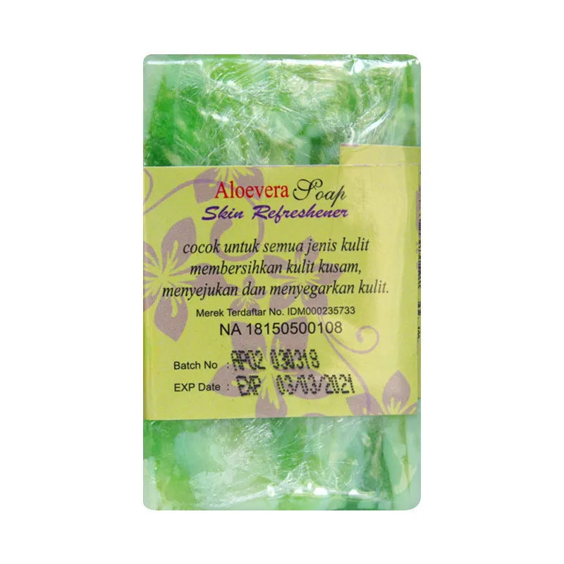 Aloe handmade soap 100g bar with coconut oil, palm oil, and aloe extract for face wash and bath
