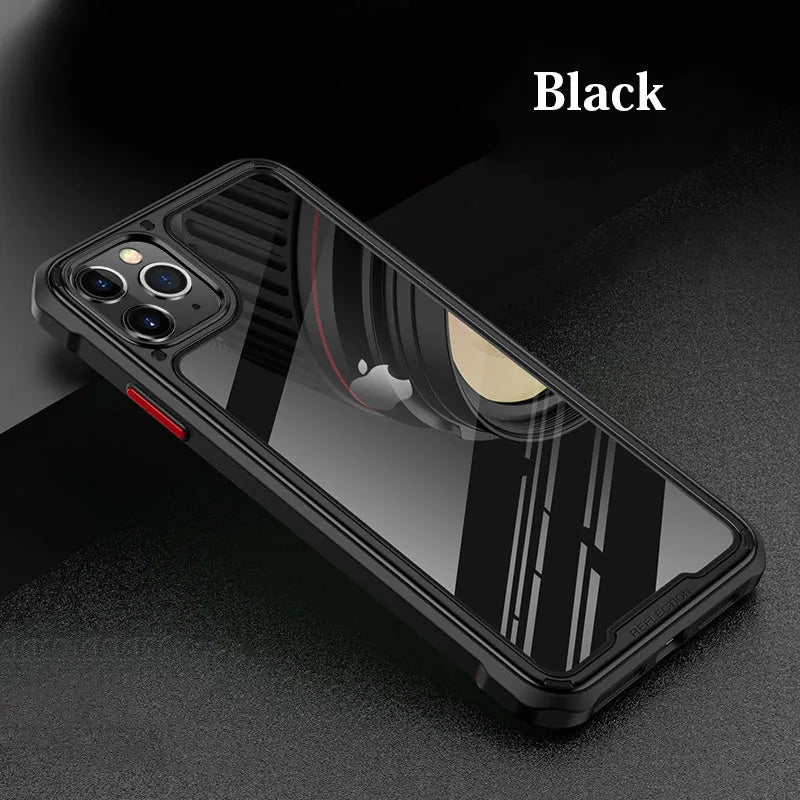 Transparent silicone phone case for iPhone 11 showing six colour options
