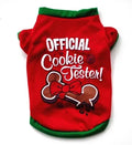 Dog Christmas costume sweatshirt vest in cotton, t-shirt style, shown in one of eight colours and sizes XS to L.