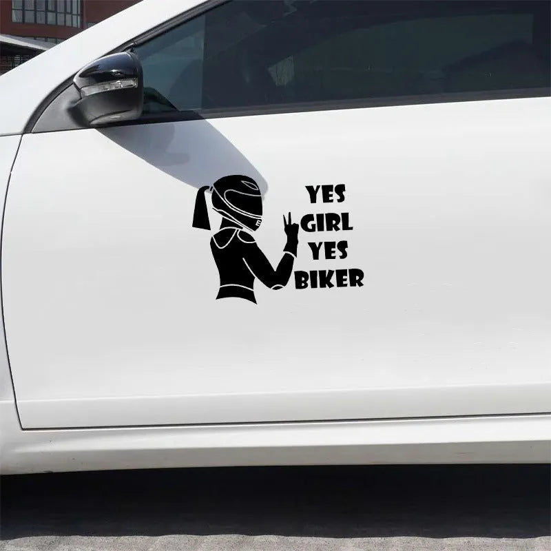 Cool Girl Rider waterproof car sticker showing female character artwork
