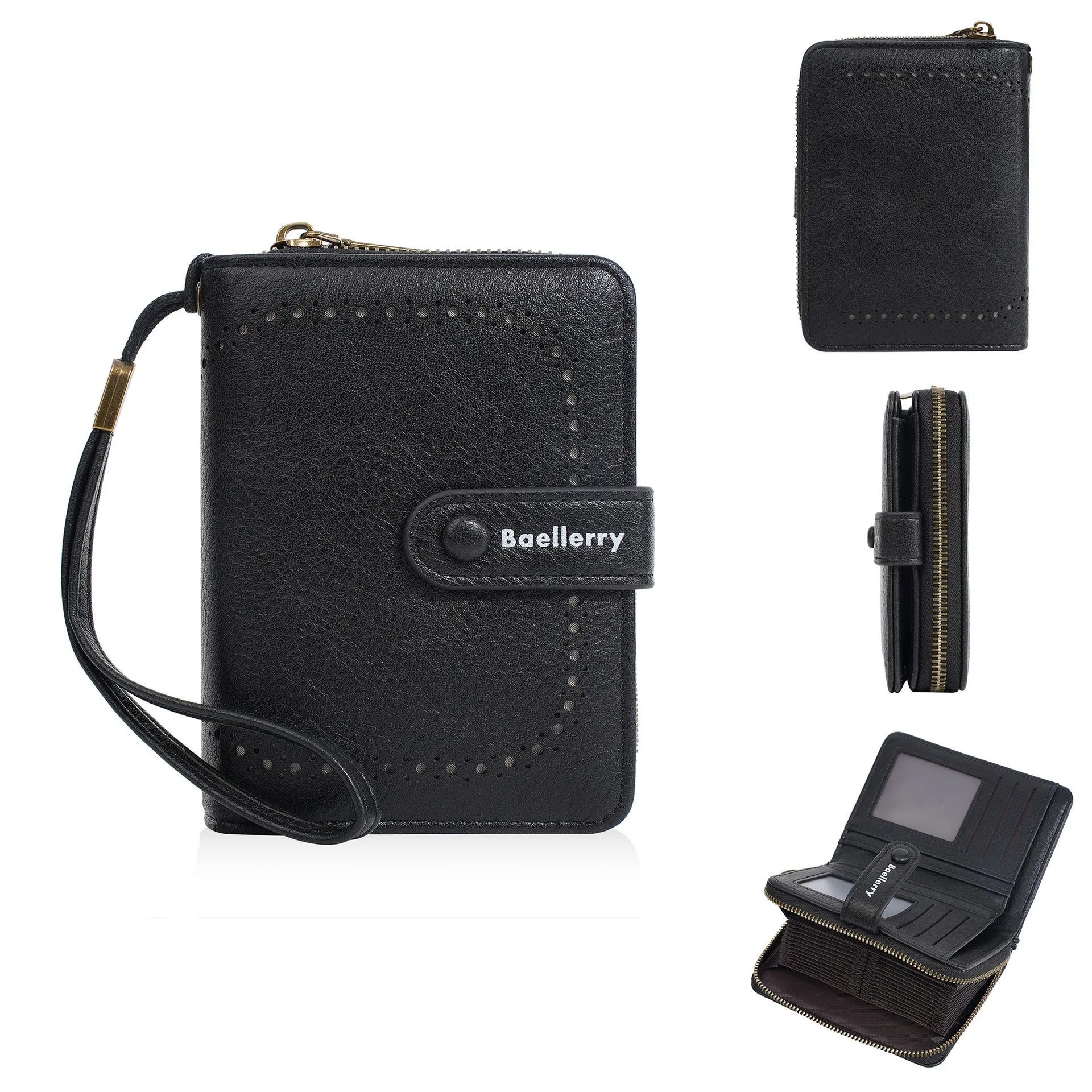 Women's PU zipper coin purse wallet with integrated card storage in multiple colours