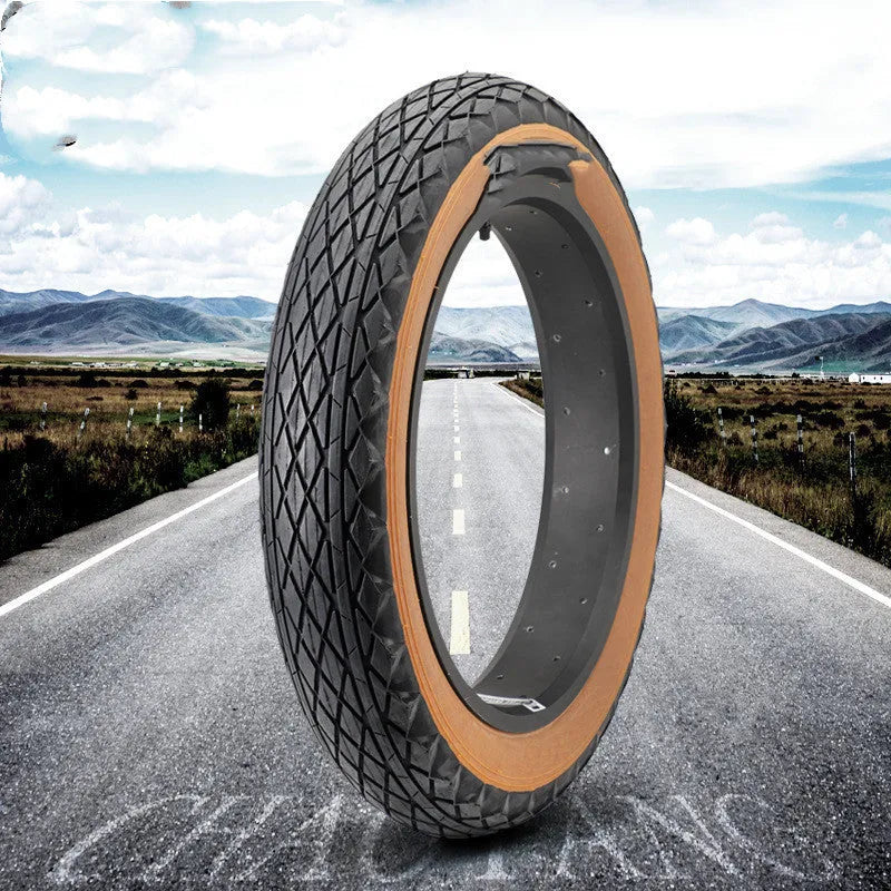 Brown 20x4.0 inch rubber tyre for snowmobile and electric beach car.