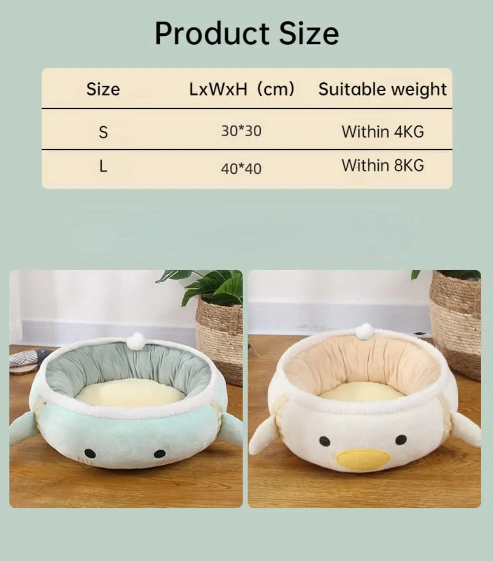 Green dinosaur shaped cat bed with hanging straps shown both flat and as hammock