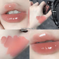 Glacier Lava Lip Lacquer in a tube showing its shiny, mirror finish with seven colour options from 01 to 07.