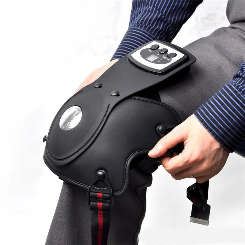 Portable infrared knee and shoulder massager with adjustable temperature control and therapy pads