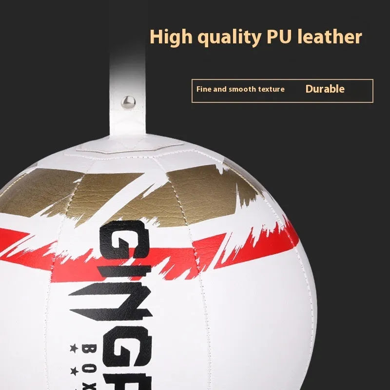 Black and green PU leather hanging boxing speed ball for reaction training