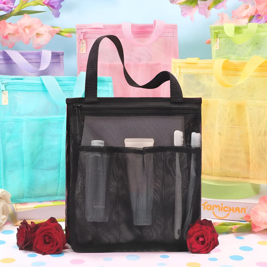 Large black swimming gym bag with wet-dry separation compartments and mesh pocket