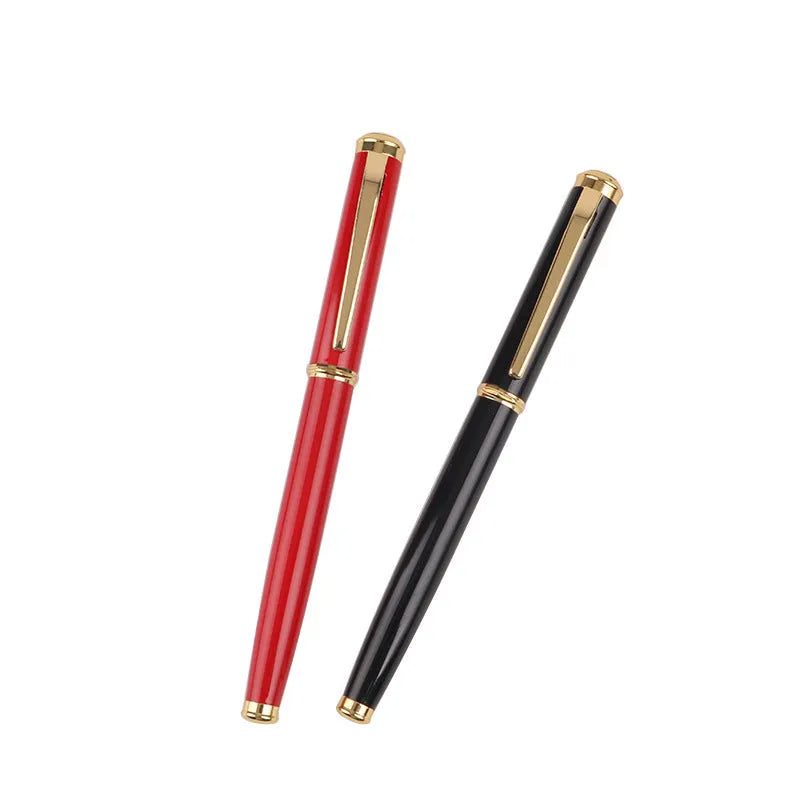 Metal fountain pen with 0.5mm nib in black or red colour for business writing and corporate gifts