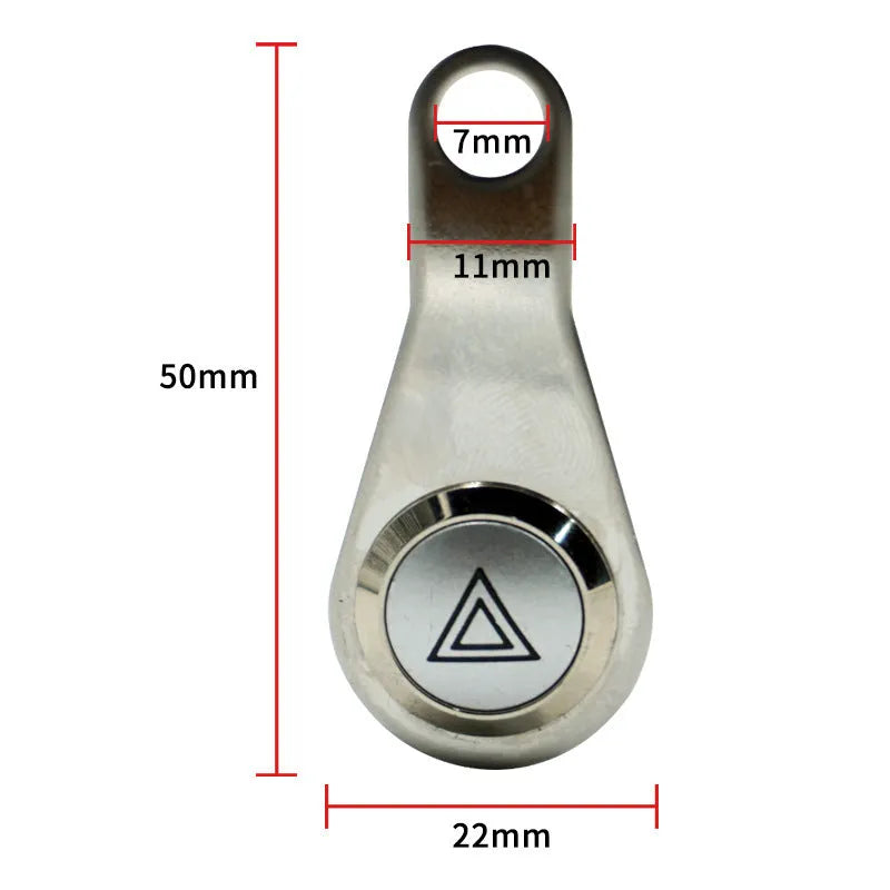 Black stainless steel motorcycle double flash switch with LED light ring indicator