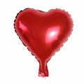 Five peach heart-shaped aluminium foil balloons in sparkling colours for party decoration
