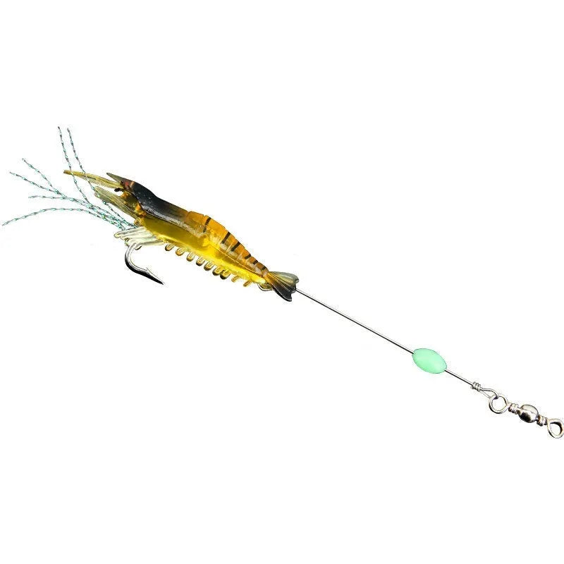 Luer soft fishing lure set with pre-attached hooks showing six different colour variations including luminous options