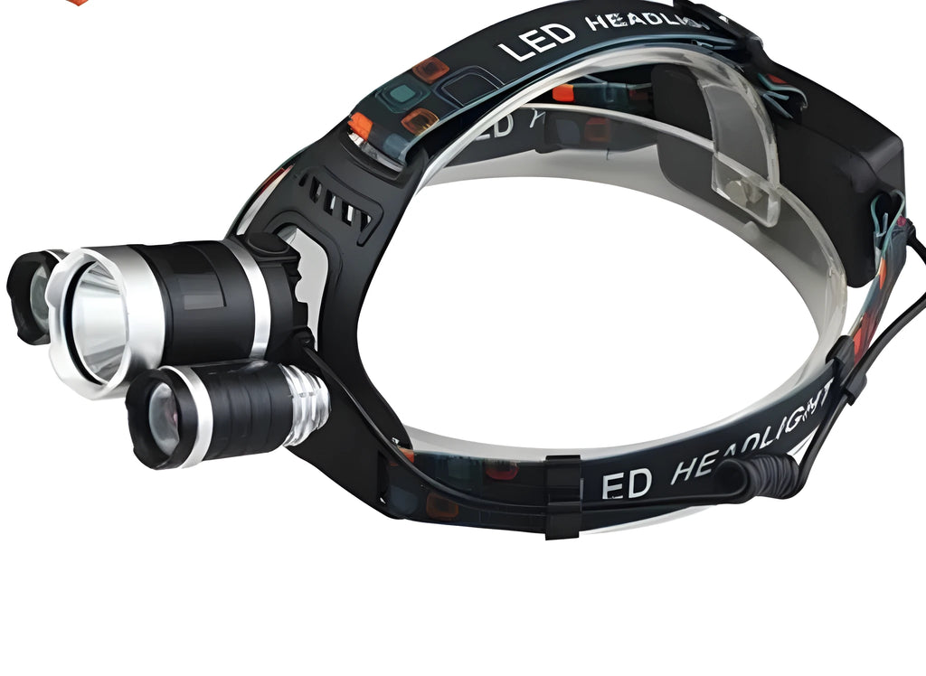 Aluminium alloy rechargeable headlamp with adjustable strap and 6000 lumen LED light