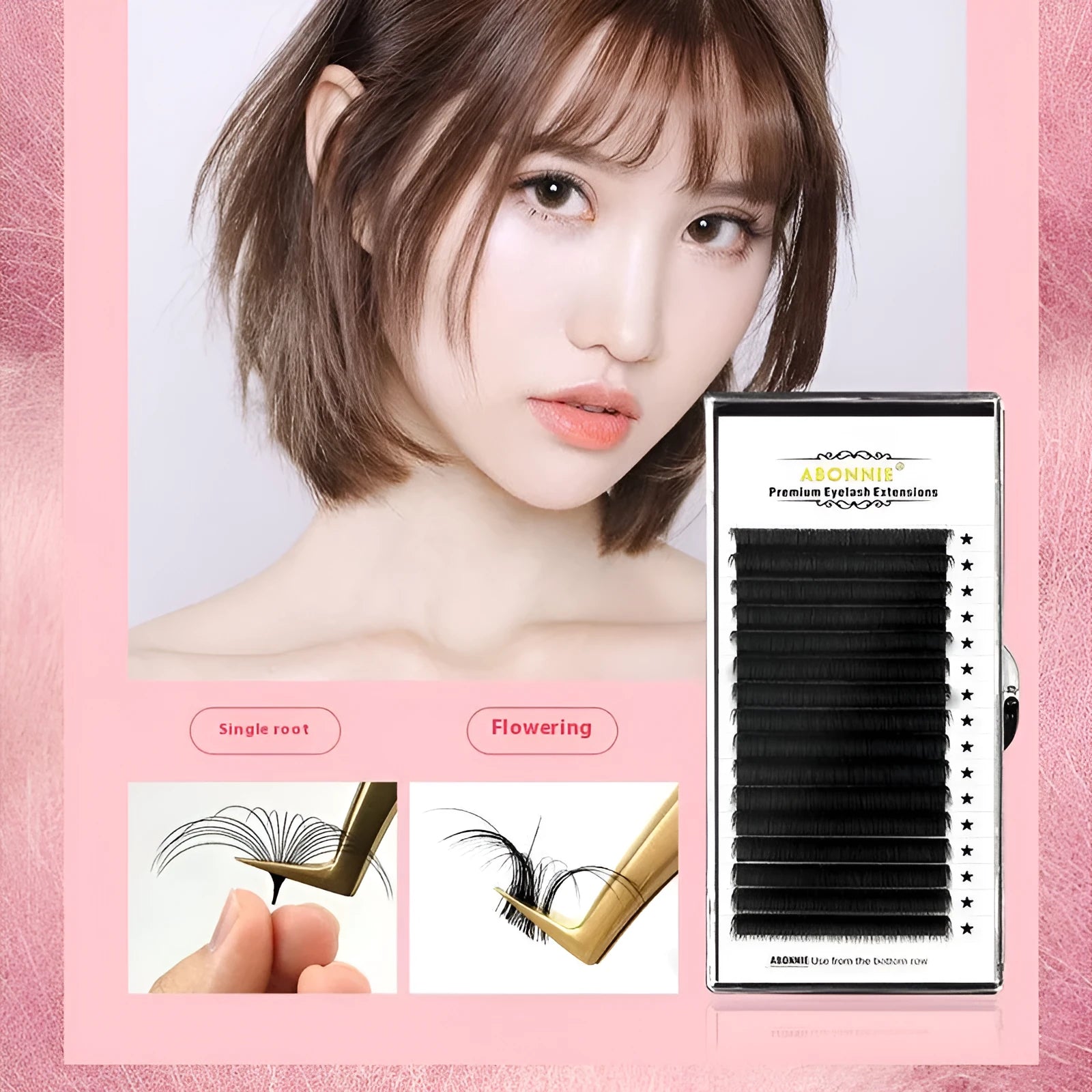 Dense 16-row mink hair false eyelashes on a white background, showing natural fibre texture.