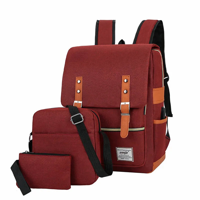 Three-piece waterproof business backpack in Oxford cloth with curved shoulder straps