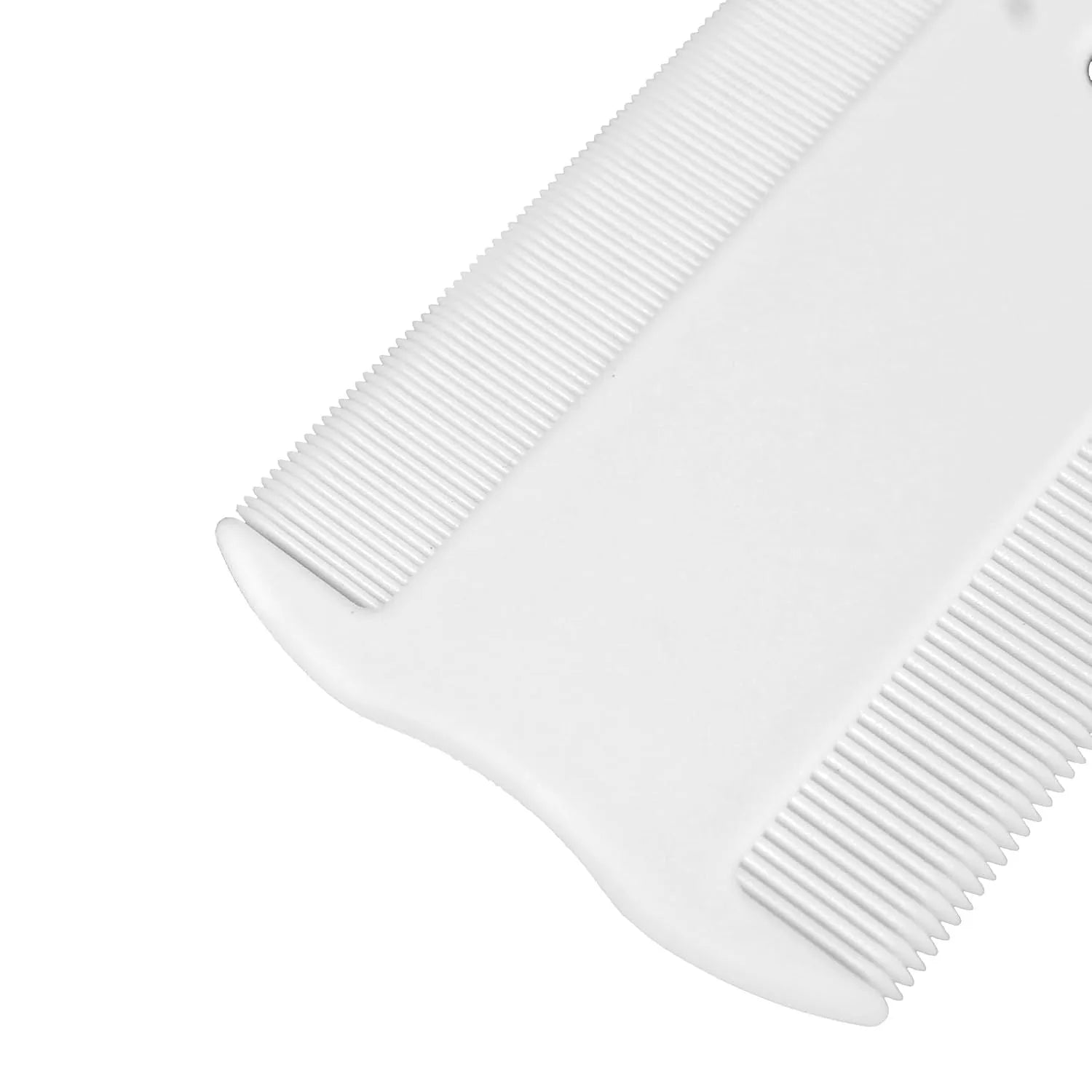 Double-sided plastic flea comb for pets with dense teeth measuring 0.85 by 5 centimetres