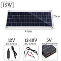 Polysilicon solar charging panel with dual USB ports for outdoor mobile phone charging.
