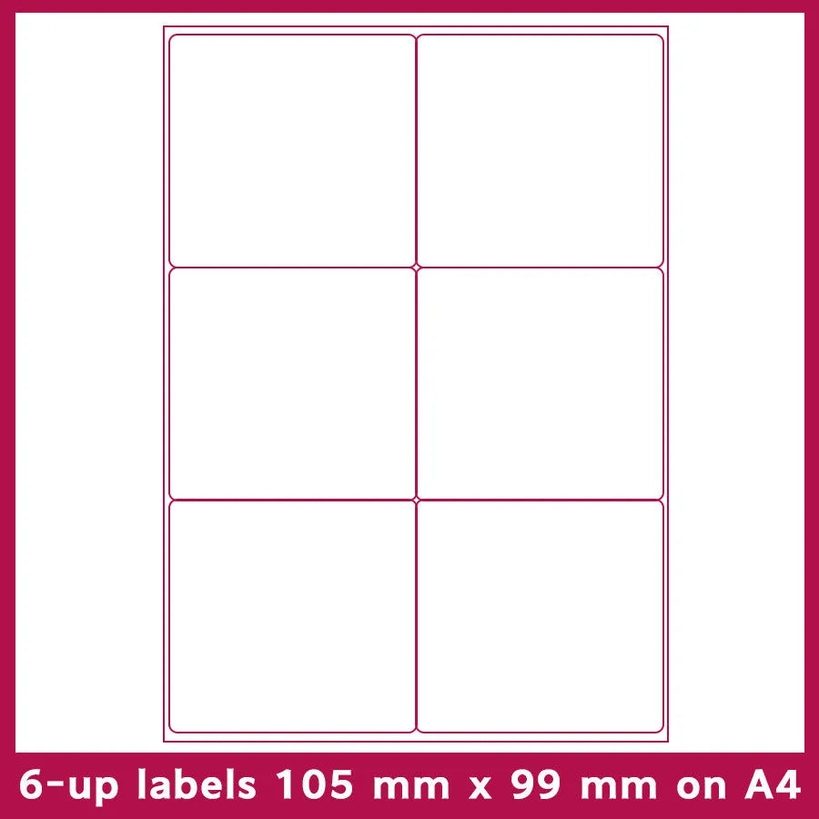 Pack of 100 pre-cut A4 FBA barcode label sheets showing multiple grid format options