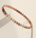 Korean style titanium steel bracelet with number elements in gold, rose gold or steel colour