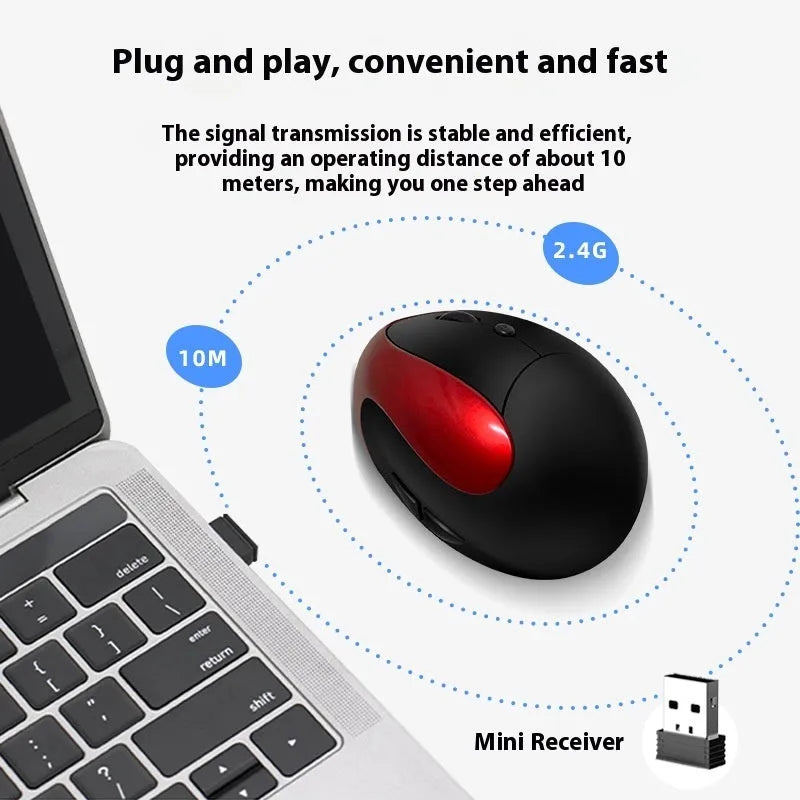 Vertical wireless ergonomic mouse in multiple colours with charging capability