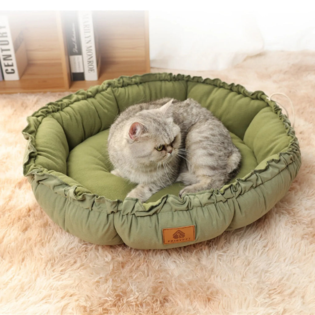 Reversible donut pet bed for cats and small dogs in grey colour