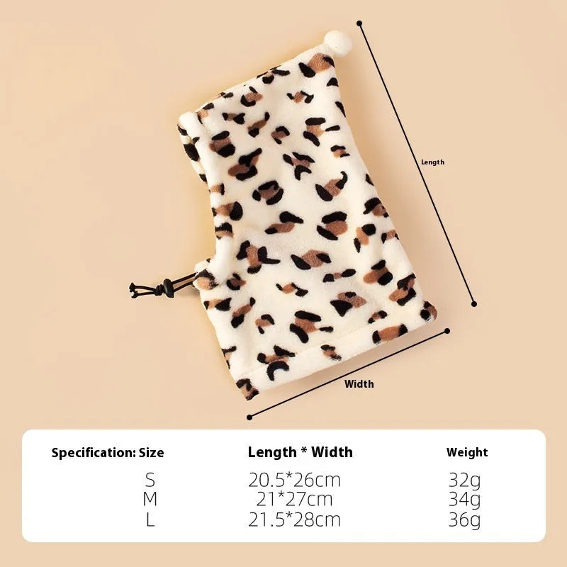 Bear headdress rabbit ears pet hat for dogs and cats in leopard print colour