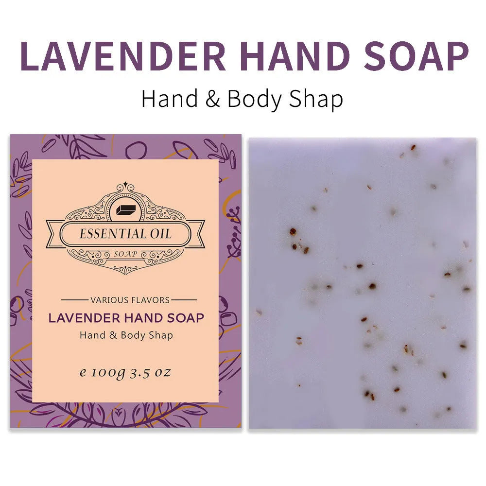 100g frosted bar of essential oil soap in coconut, green tea, lavender, or rose scent