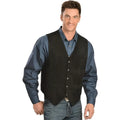 Men's single-breasted slim fit vest in solid black, brown, light brown or grey, sizes M to 3XL, with stick pocket and round hem