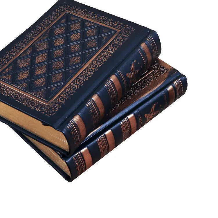A4 embossed faux leather notepad with textured cover in bronze colour.