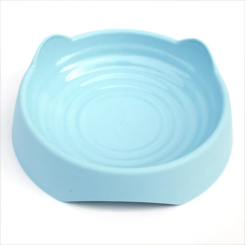 Blue ceramic dog slow feeder bowl with maze pattern for small medium large breed puppies