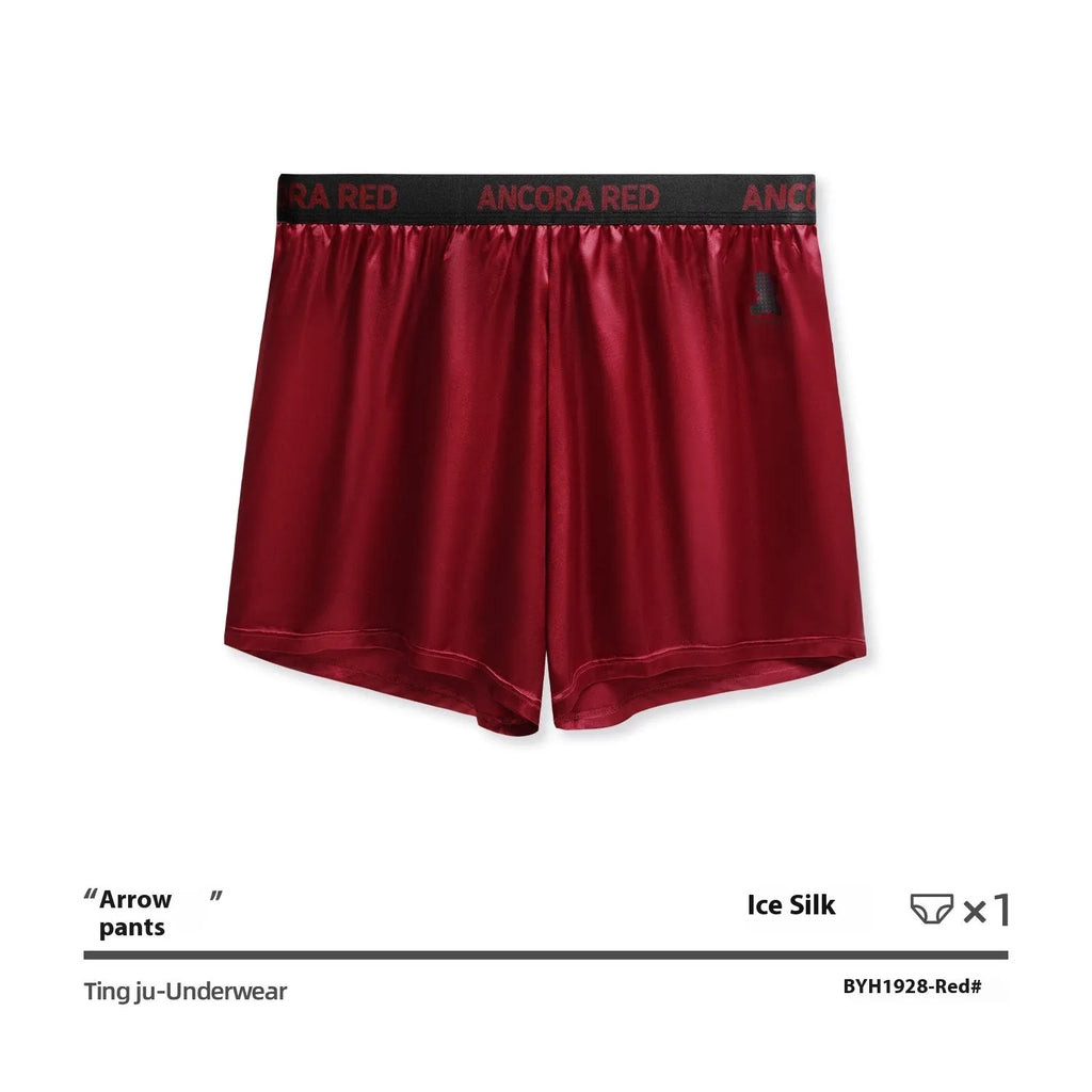 Solid colour men's polyester boxer briefs in six colour options showing mid-waist design