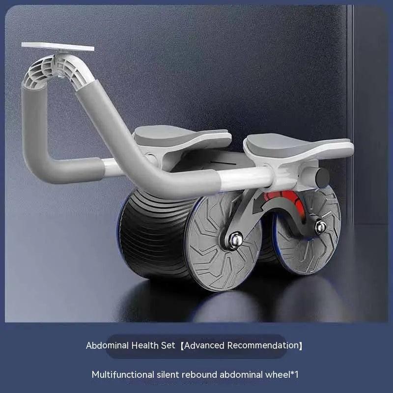 Automatic rebound abdominal wheel and lock edge yoga mat exercise set in coordinating colours