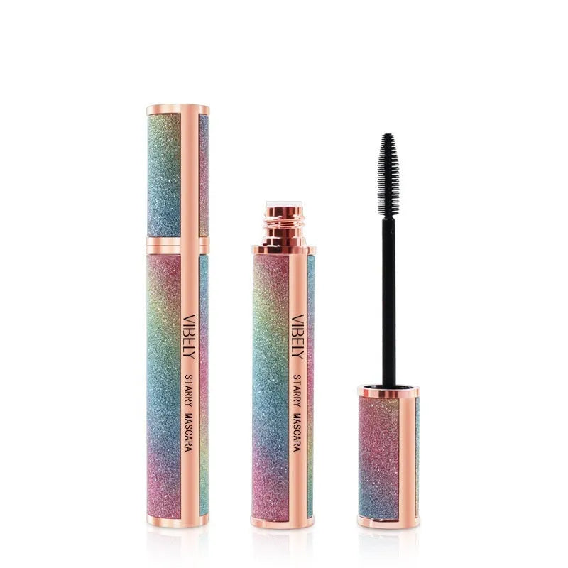 Black 4D waterproof mascara tube with curling formula for universal skin types