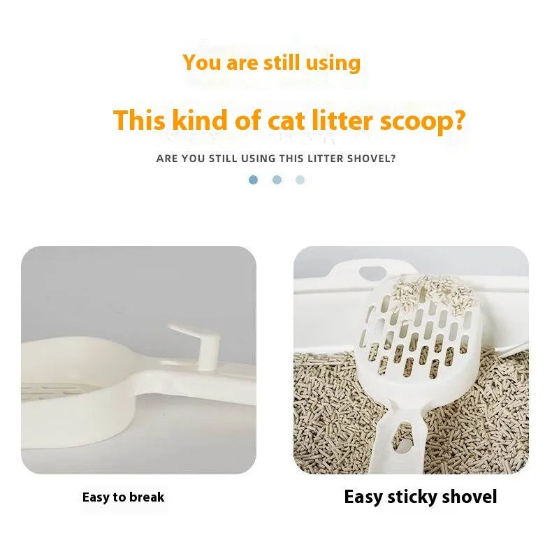 Black alloy metal cat litter scoop with narrow 0.8cm slots for sifting clumping litter.