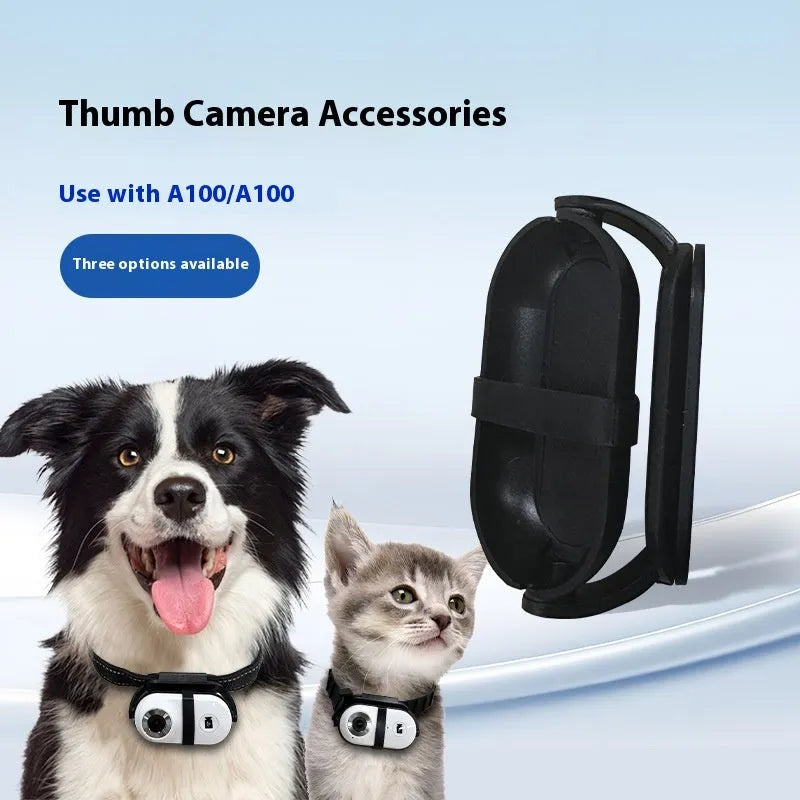 Pet recorder HD mini camera with collar, 63.8 x 31 x 21mm ABS body, white or black, memory options