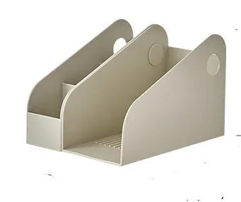 Desktop plastic storage box with two grids for documents and stationery organisation
