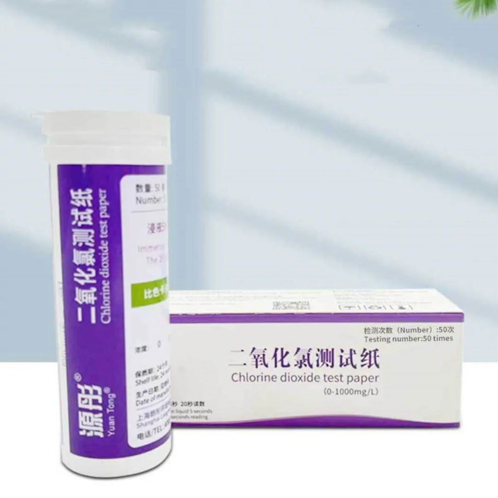 Chlorine dioxide test paper bottle with 50 pieces for 0-1000mg/L wastewater concentration detection