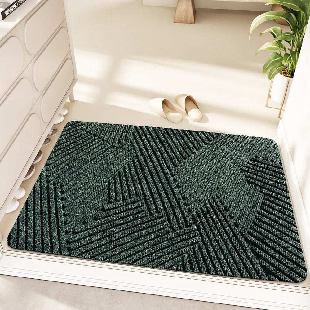 Wire ring border entrance floor mat with cartoon anime pattern in alien shape design measuring 60x90cm