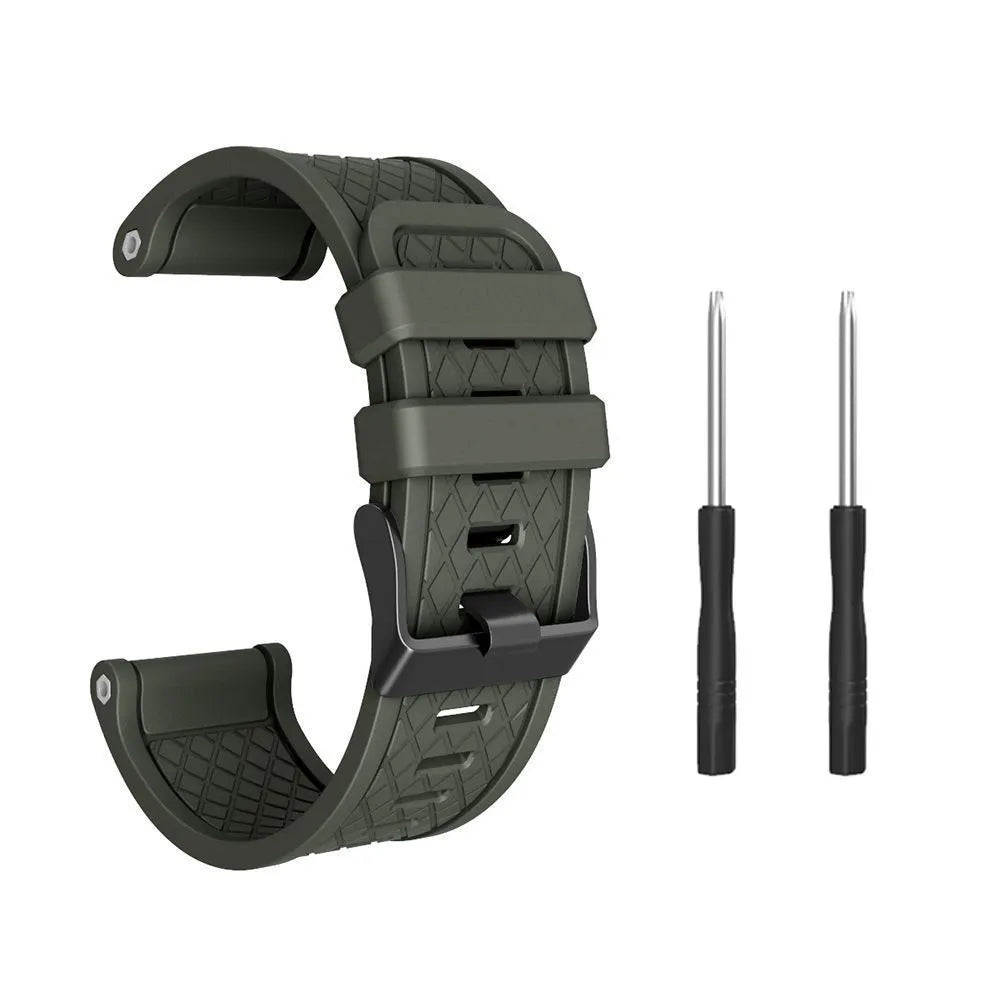 Jiaming 26mm silicone watch strap with black stainless steel bottom in multiple colour options