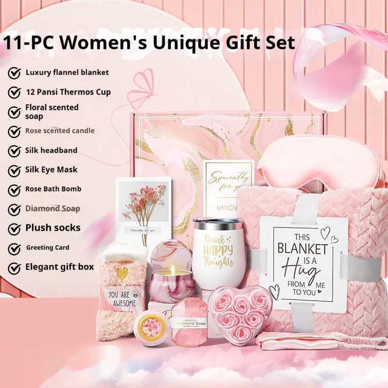 Modern simplicity style aromatherapy gift set with candle and soap in a white plastic box.