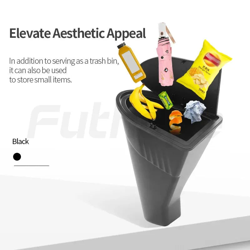 Two black plastic car door storage bins for Tesla Model Y front seat organisation.