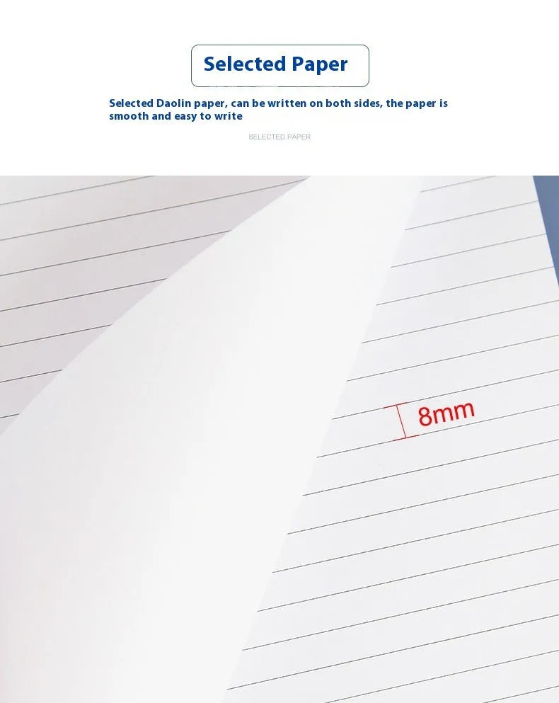 A4 tearable notebook with paper cover showing grid and blank page options