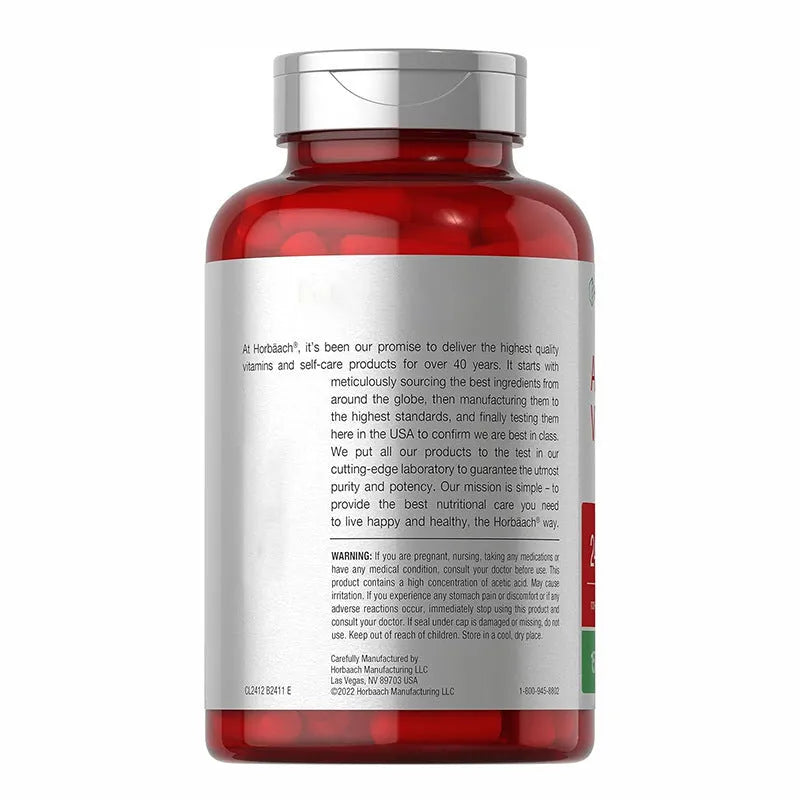 Apple cider vinegar health capsules container with 150 tablets