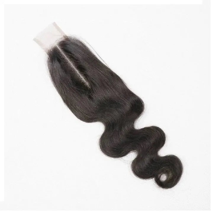 Straight natural colour human hair wig for women shown in long length.