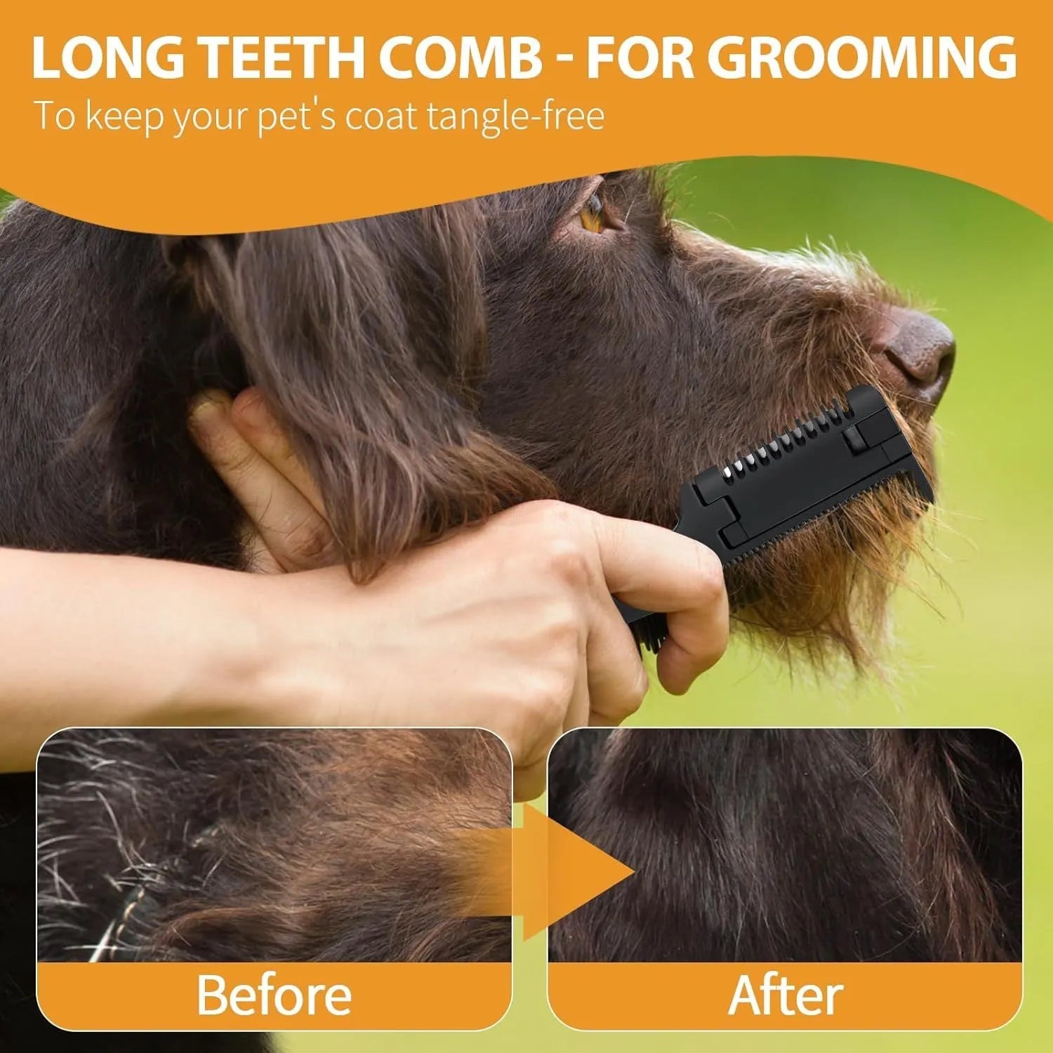 Pet razor comb for dogs and cats with ten spare blades on a white background.