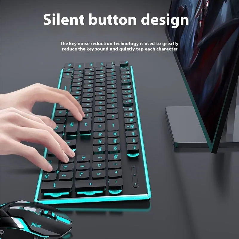 Wireless Bluetooth keyboard with mute button in compact 440mm design