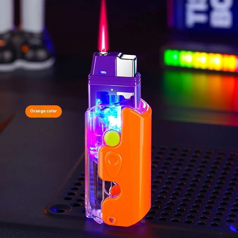 Colourful luminous radish lighter in orange purple green options with wind resistance